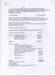 отчет ревизионной комиссии от 15.04.2010 лист 1 001